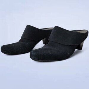 Naturalizer Jainna Slip On Black Leather Heels‎ - Size 8